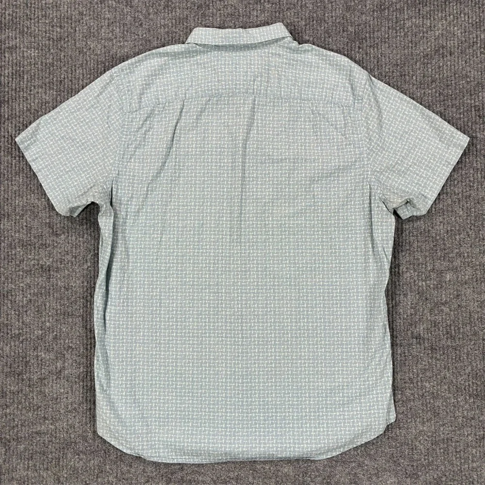 Banana Republic Soft Wash Slim Fit Short Sleeve Button Shirt Mens Large Blue